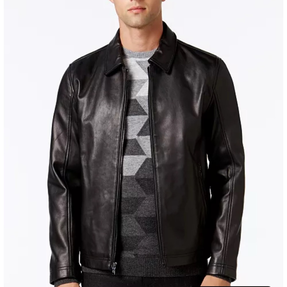 ALFANI Genuine Leather Black Jacket